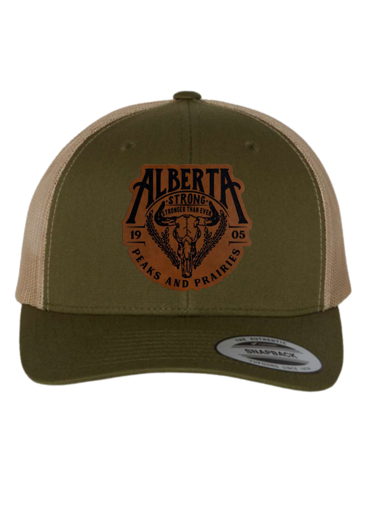 Peaks and Prairies Leather Patch Hat