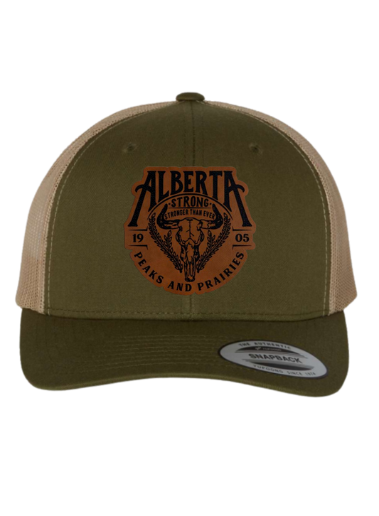 Peaks and Prairies Leather Patch Hat
