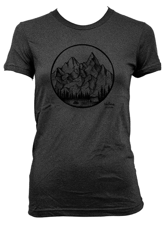 The Campfire Ladies Tee/ Graphite heather  (Stock Sale)